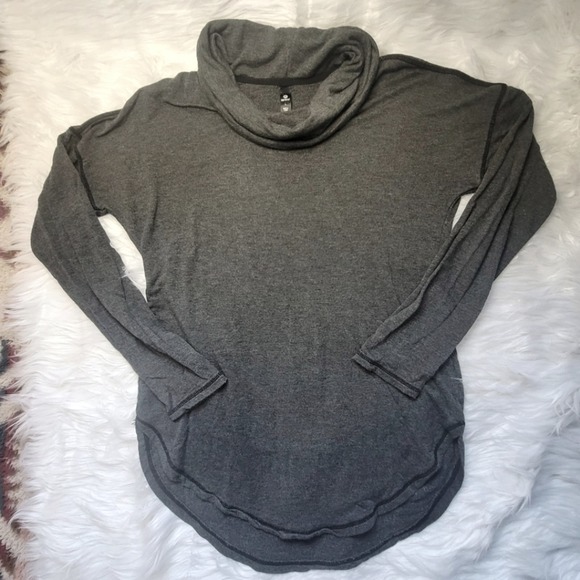 90 Degree by Reflex Womens Cowl Neck Large Gray Pullover Knit Shirt Size L - Picture 1 of 8